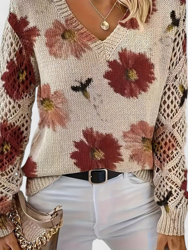 Aurélie | Elegant sweater with floral design