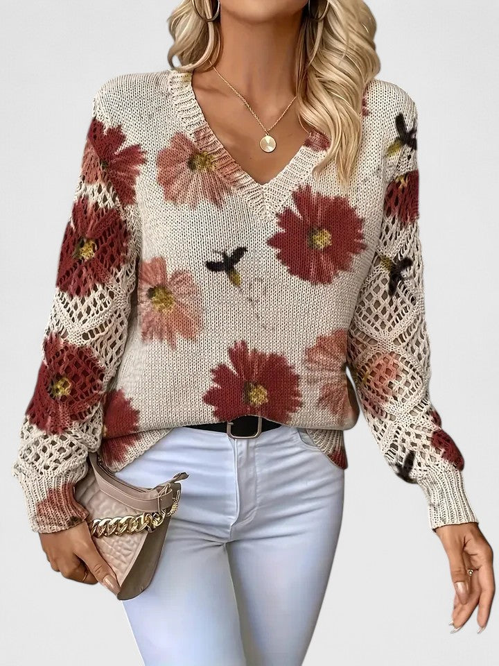 Aurélie | Elegant sweater with floral design