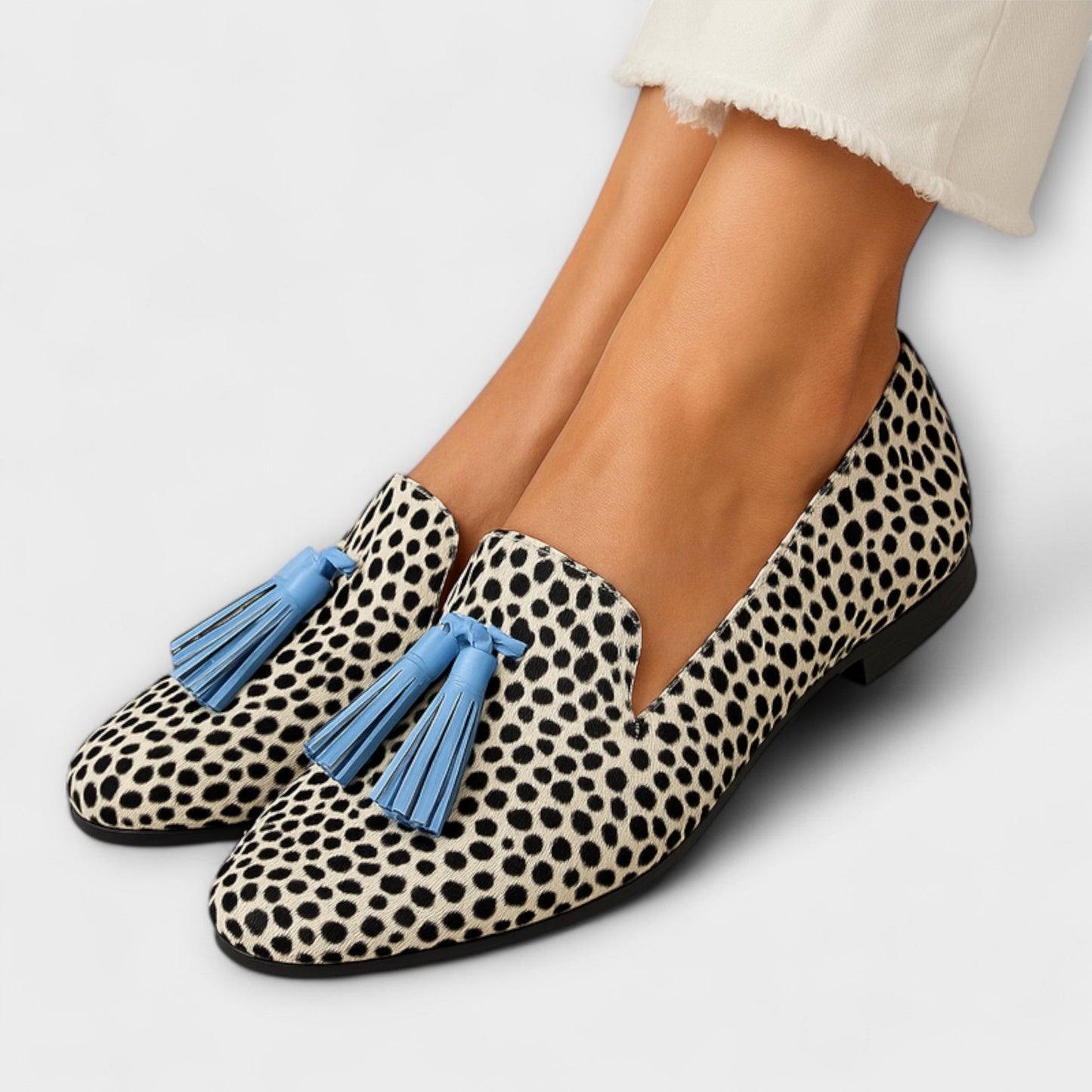 Zara | Polka Dot Fringe Loafers