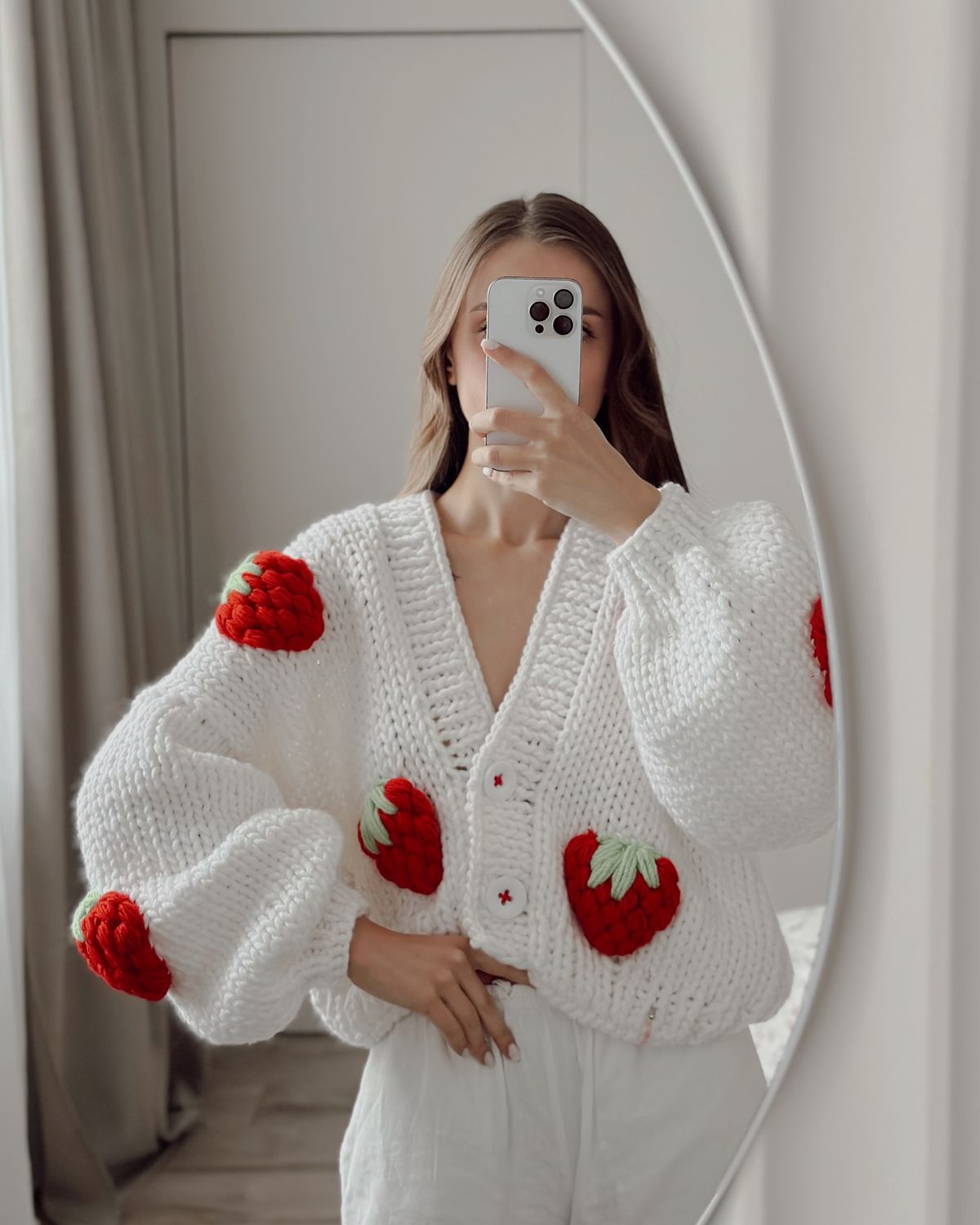 Amara | Strawberry Knit Cardigan