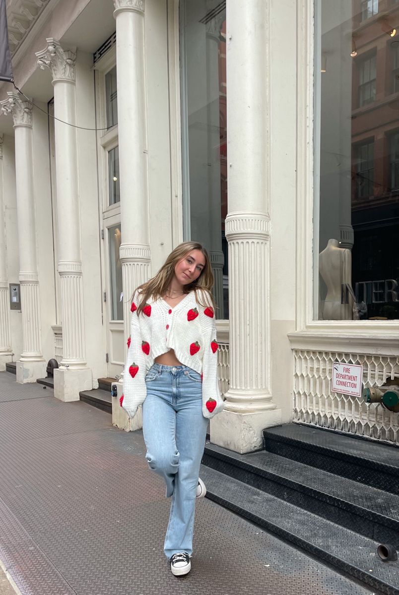 Amara | Strawberry Knit Cardigan