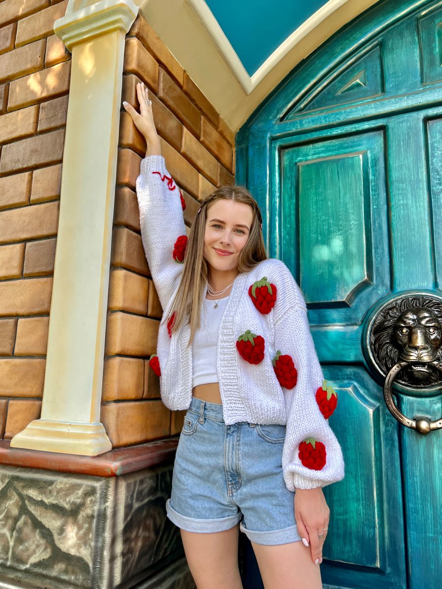 Amara | Strawberry Knit Cardigan