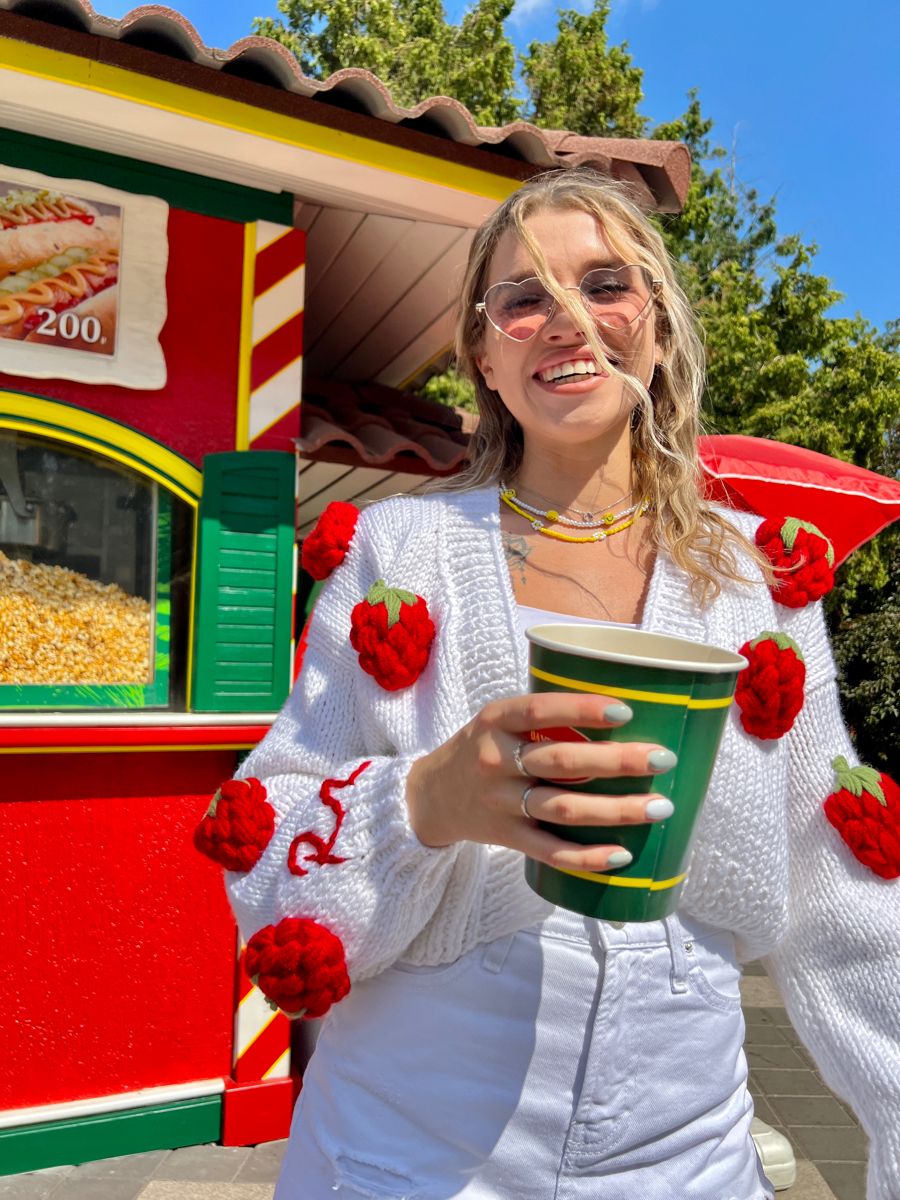 Amara | Strawberry Knit Cardigan