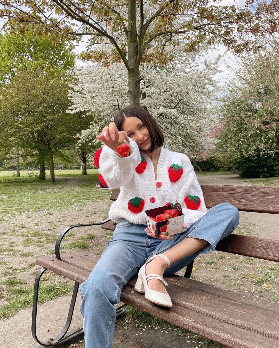 Amara | Strawberry Knit Cardigan