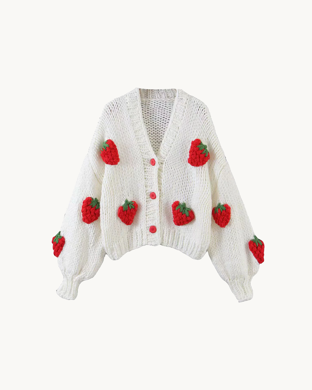 Amara | Strawberry Knit Cardigan