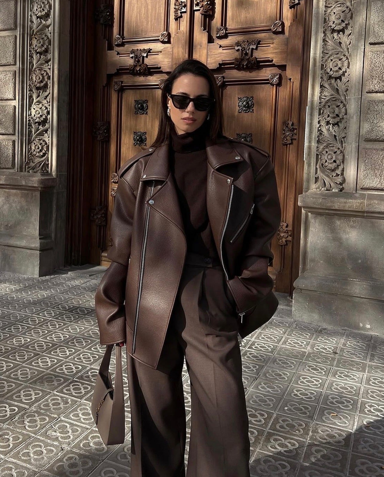 Arielle | Grained Moto Jacket