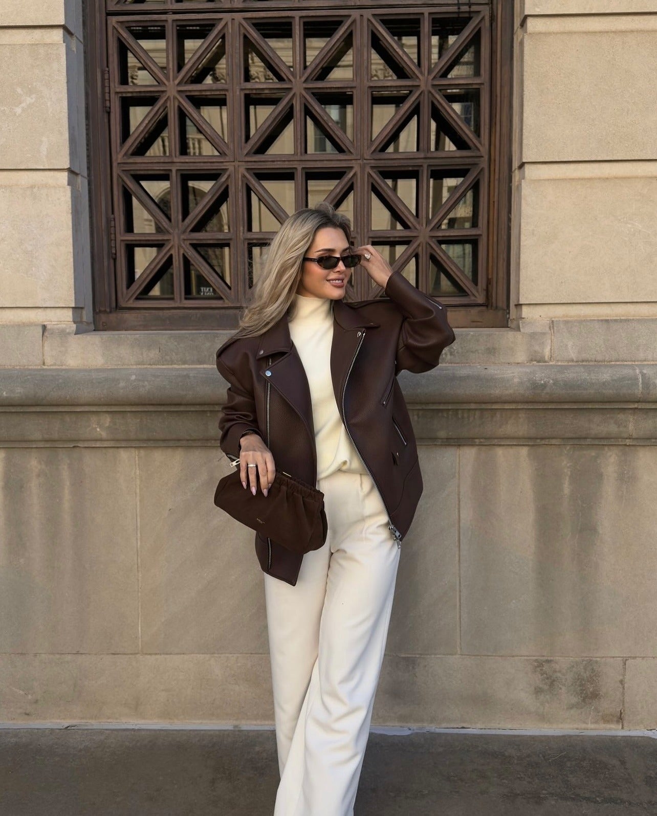 Arielle | Grained Moto Jacket