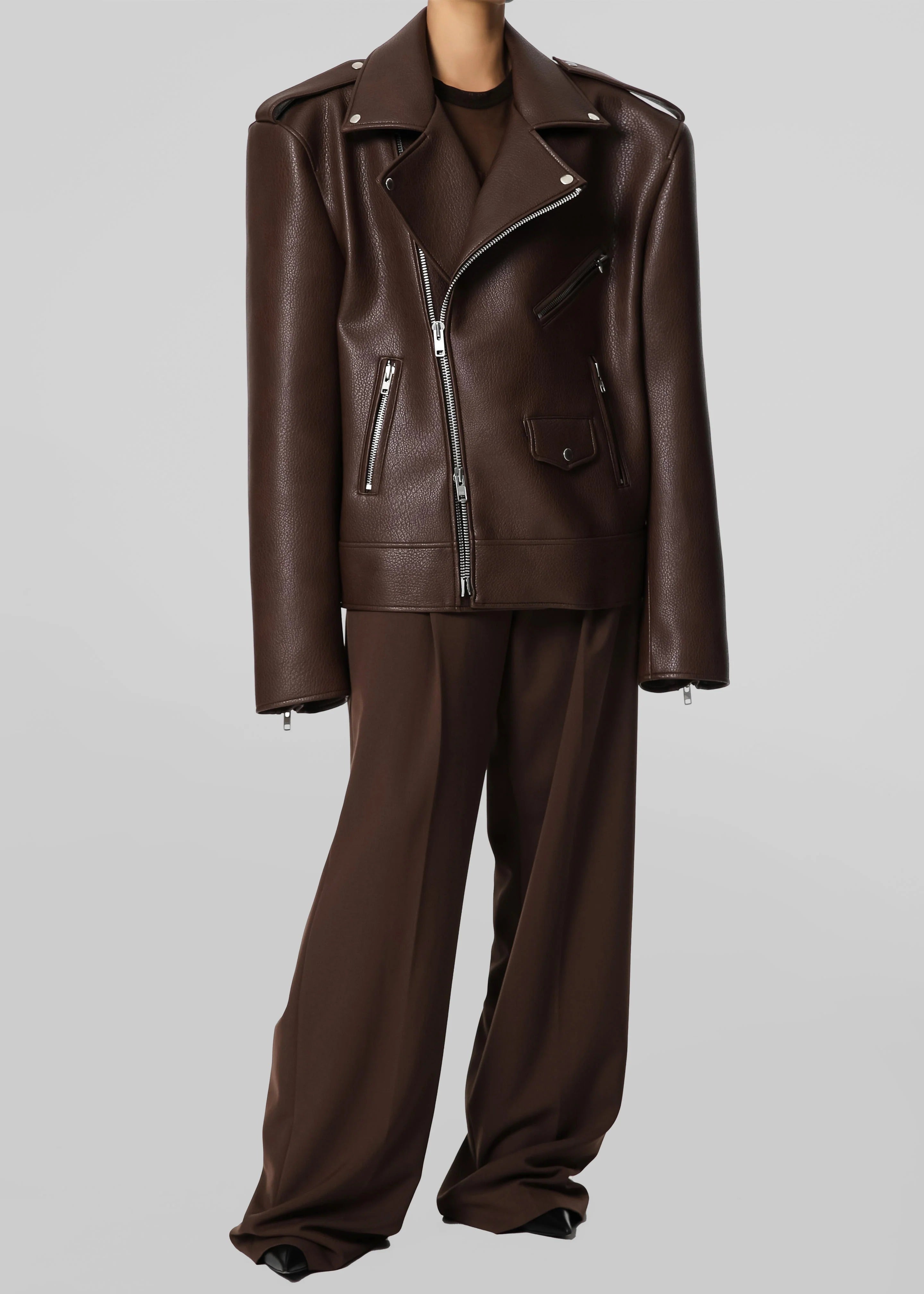 Arielle | Grained Moto Jacket