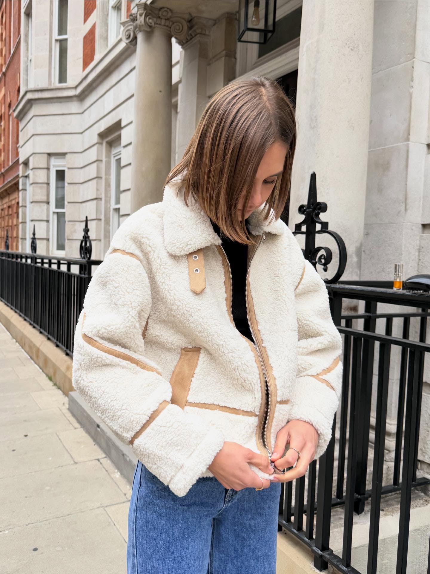 Iris | Contrast Shearling Jacket