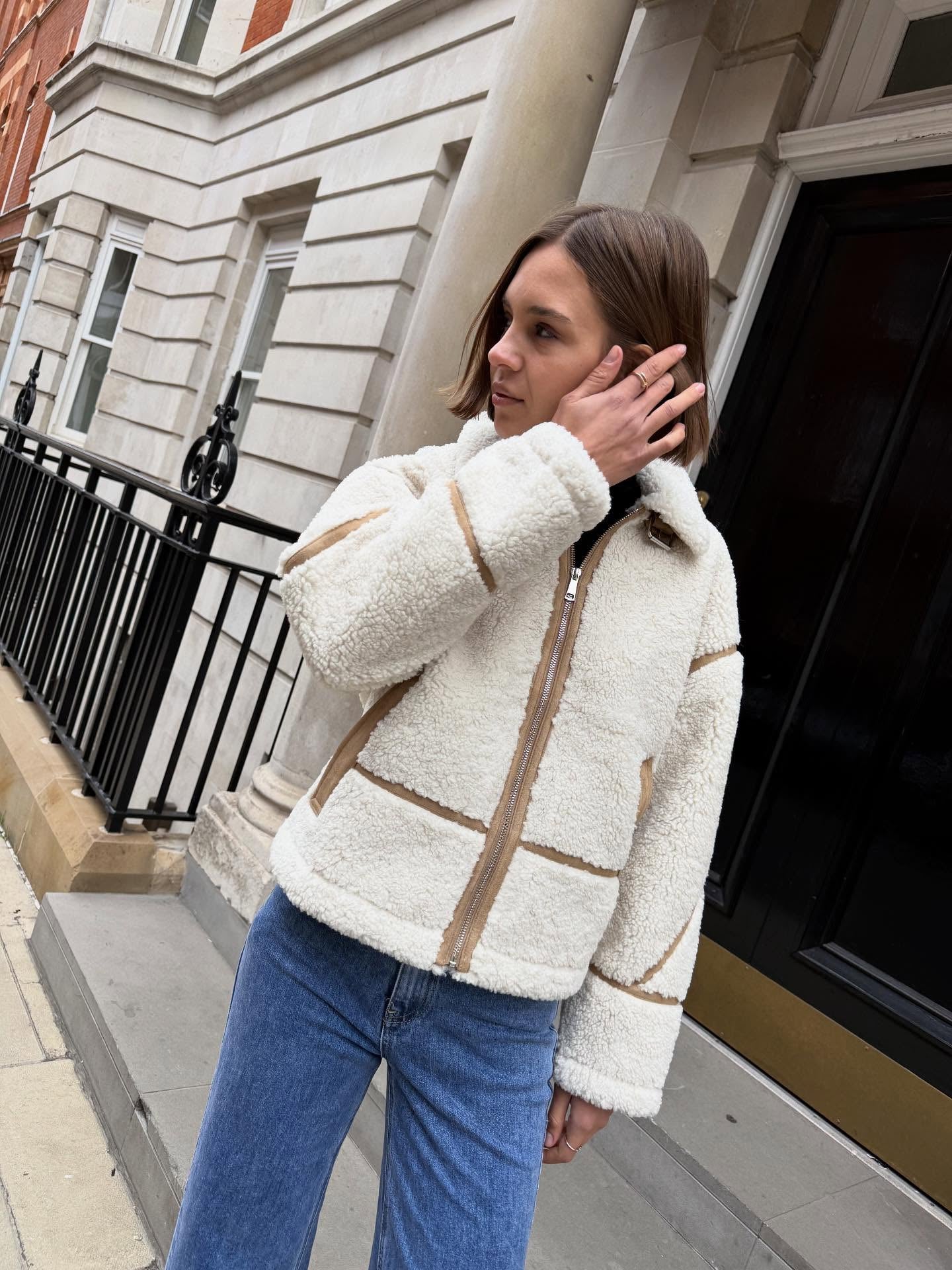 Iris | Contrast Shearling Jacket