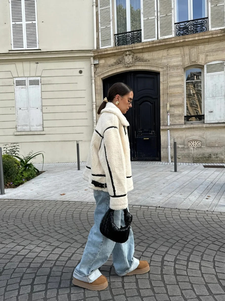 Iris | Contrast Shearling Jacket