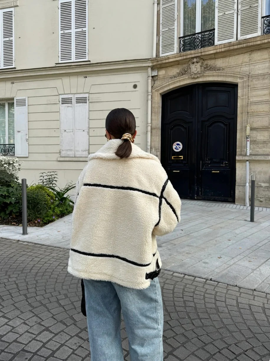 Iris | Contrast Shearling Jacket