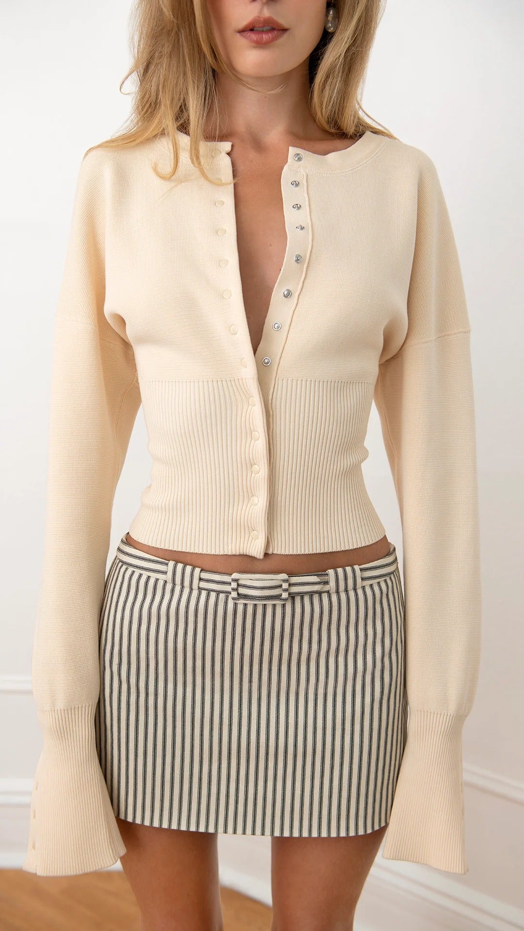 Nola | Ribbed Button Cardigan