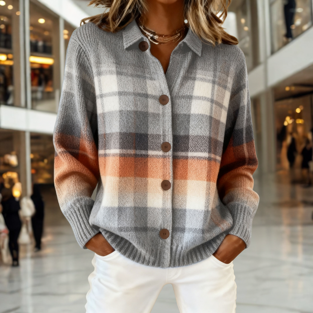 Sophia | Vintage Plaid Cardigan Vest