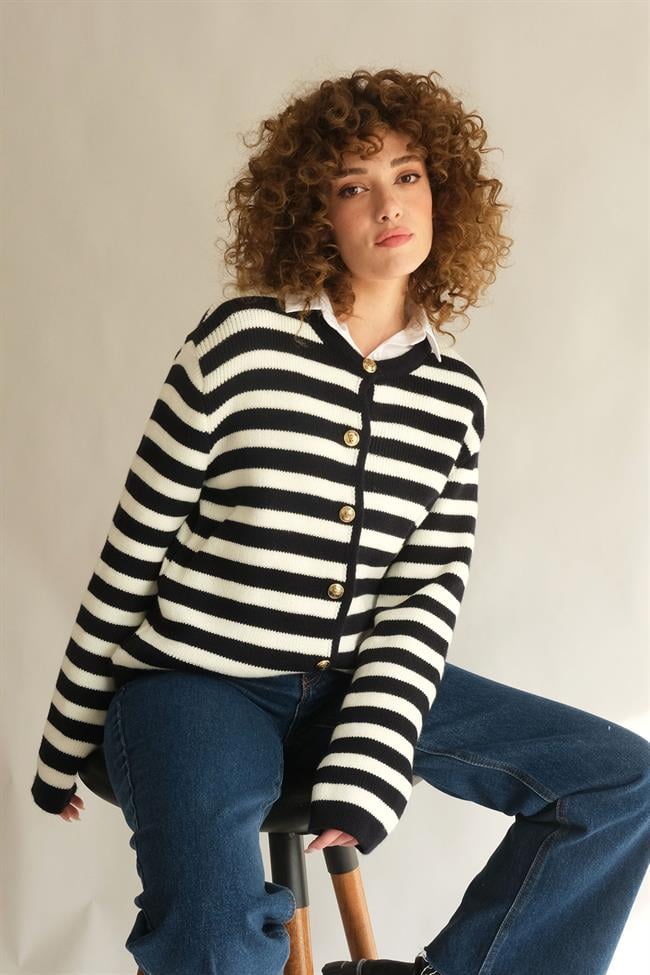 Yara | Parisian Stripe Cardigan