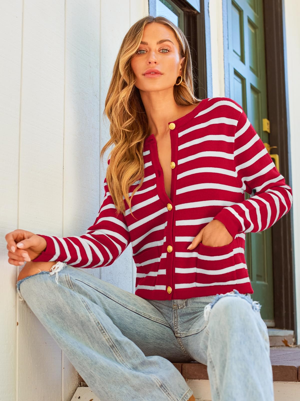 Yara | Parisian Stripe Cardigan