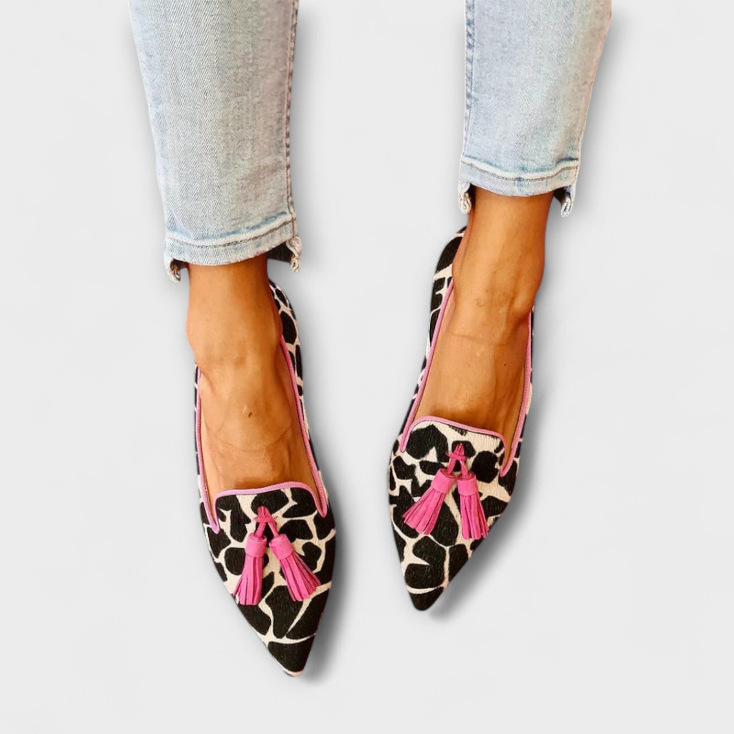 Audrey | Animal Print Tassel Loafers