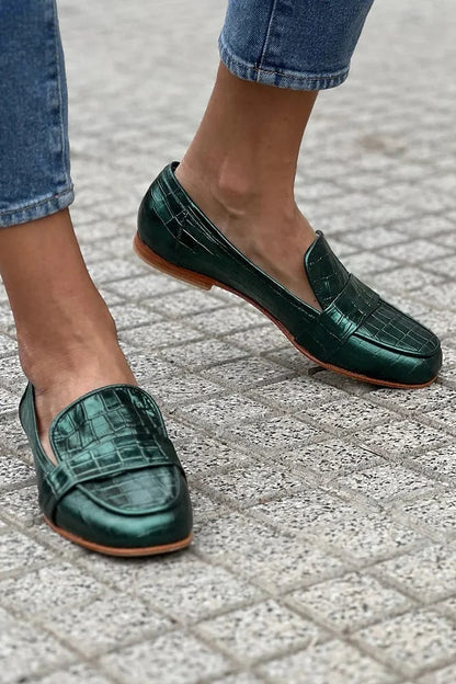 Lila | Crocodile Effect Loafer