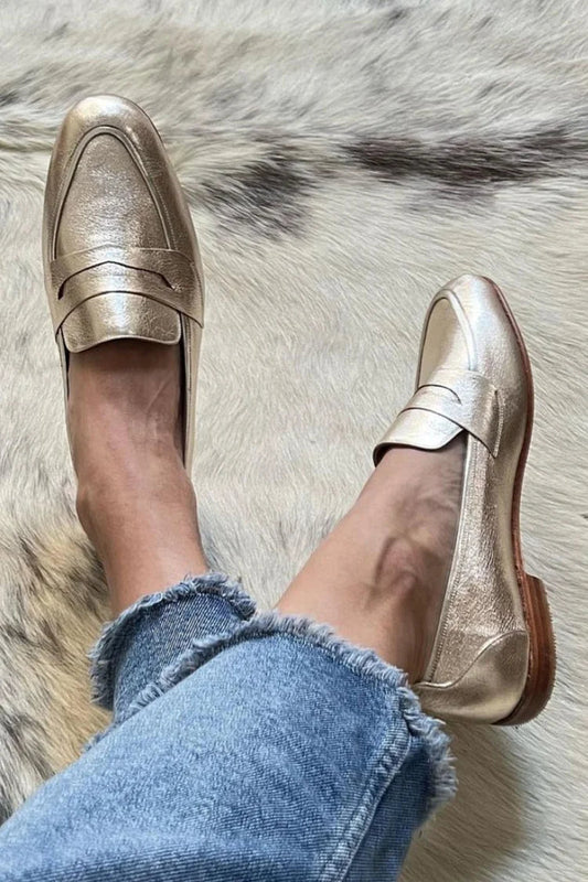 Ophelia | Metallic Gold Loafer