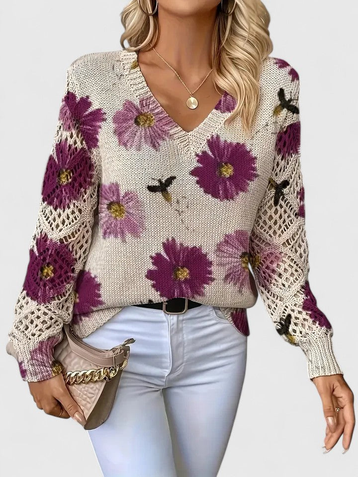 Aurélie | Elegant sweater with floral design