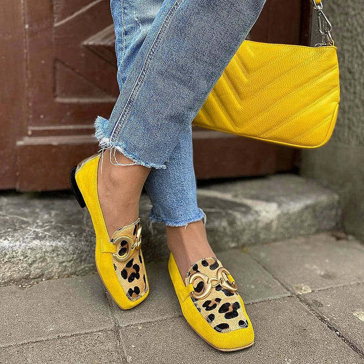 Margot | Animal Print Accent Loafers
