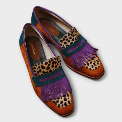 Fallon | Leopard Print Square-Toe Loafer