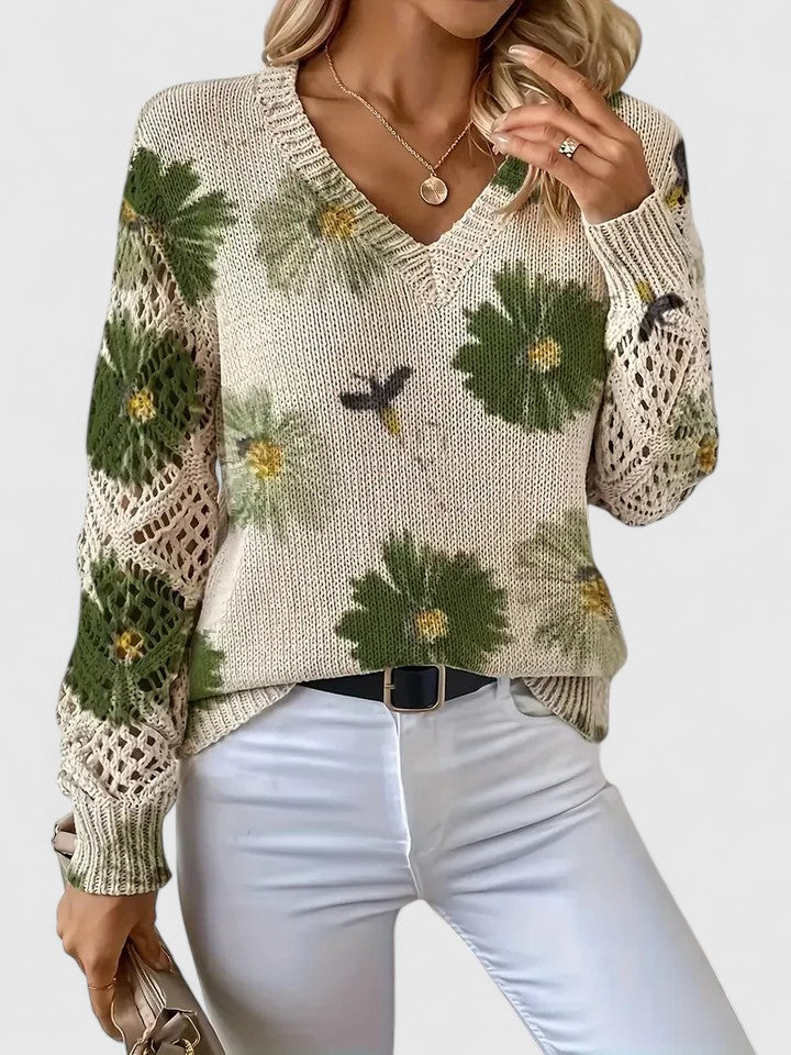 Aurélie | Elegant sweater with floral design