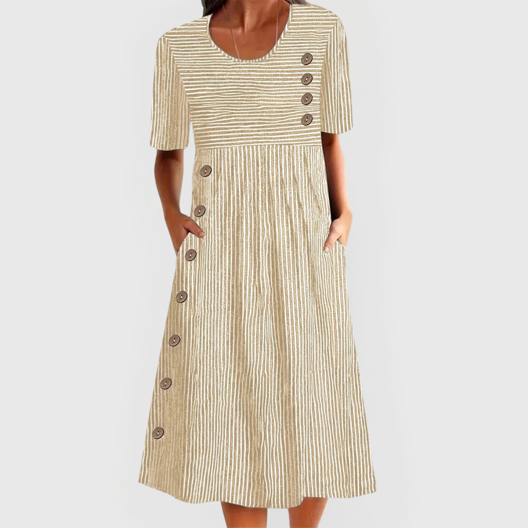 Estelle | Striped Midi Dress
