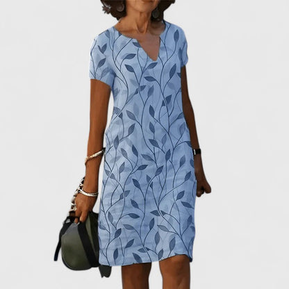 Isla | Cotton Leaf Print Dress