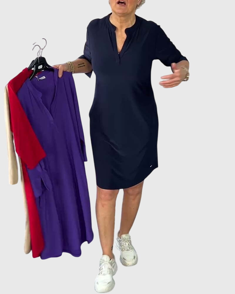 Annika | V-Neck Midi Dress