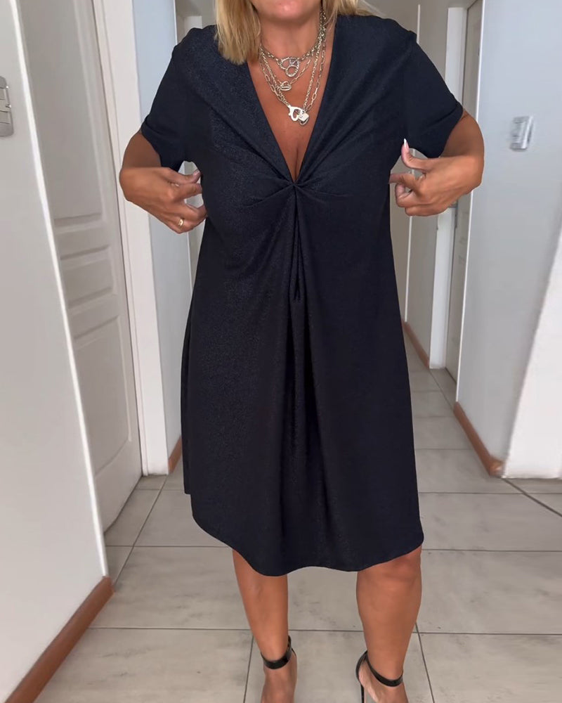 Emma | Twist-Front V-Neck Dress