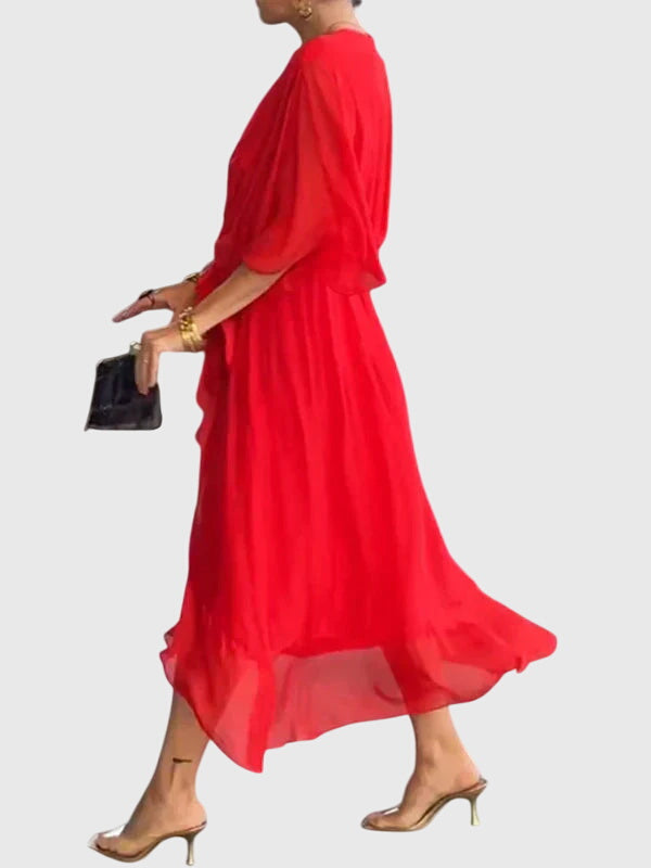 Arabella | Flowing V-Neck Midi Dress