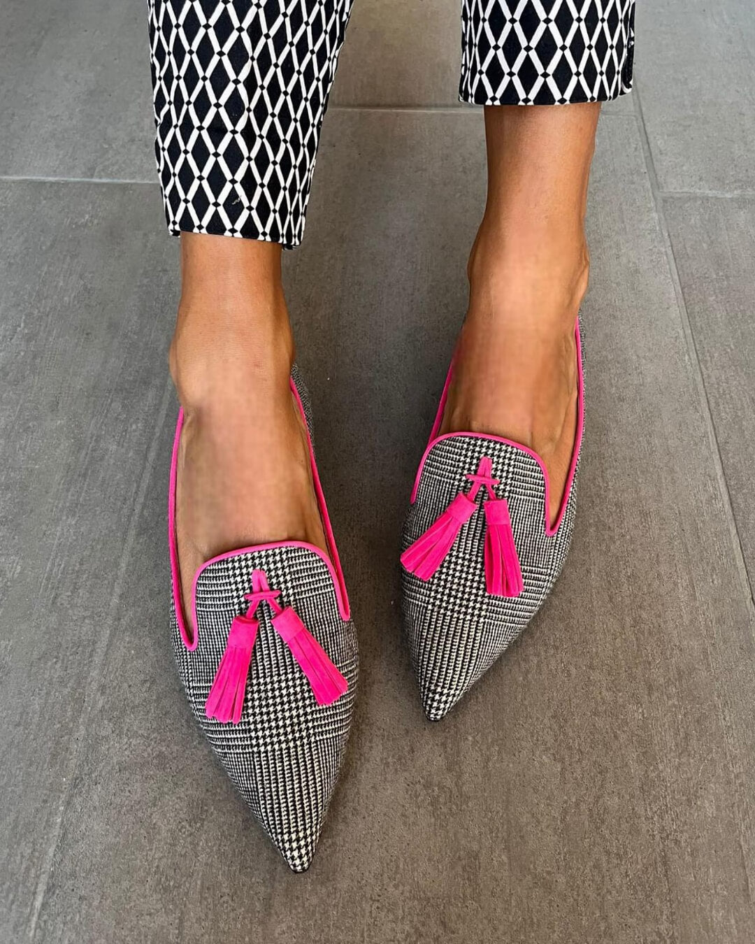 Aria | Pointed Loafer with Neon Fringes