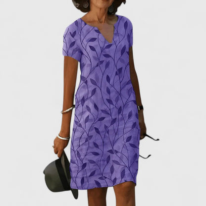 Isla | Cotton Leaf Print Dress