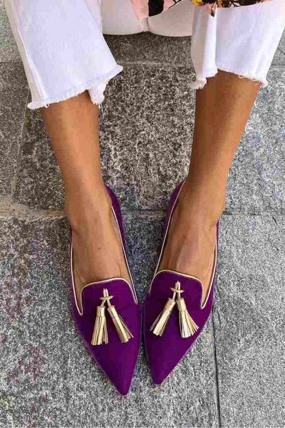 Genevieve | Tassel Detail Pointed Loafers