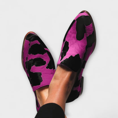 Beatrice | Cow Print Pointed Flats