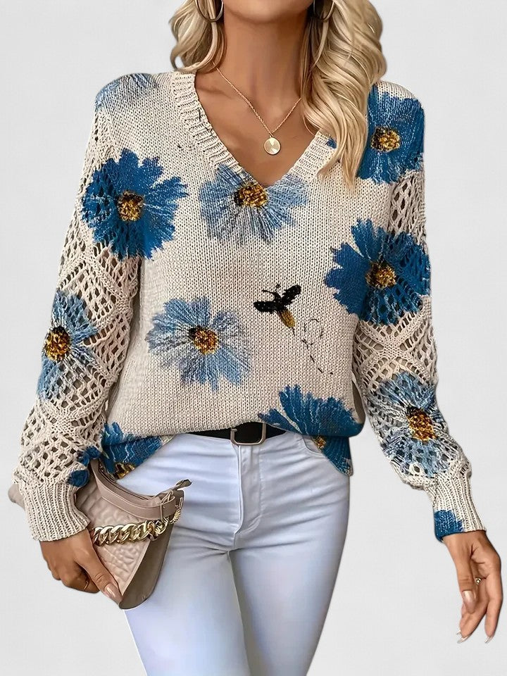Aurélie | Elegant sweater with floral design