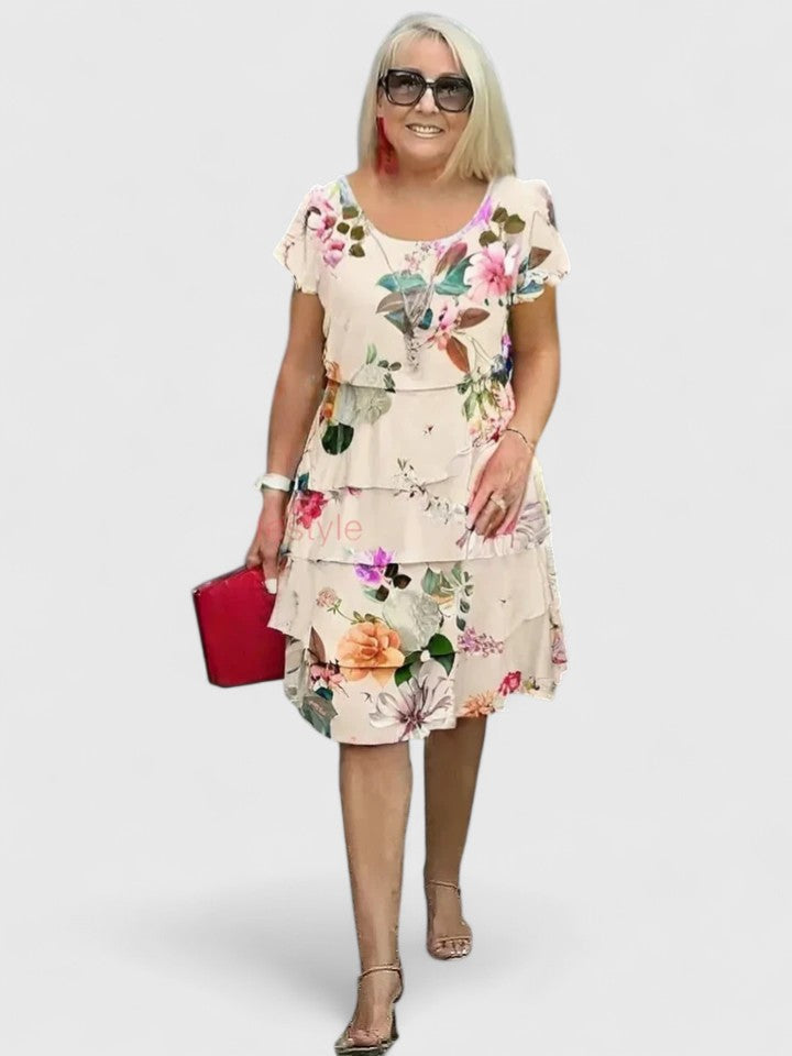 Rosalie | Tiered Floral Midi Dress