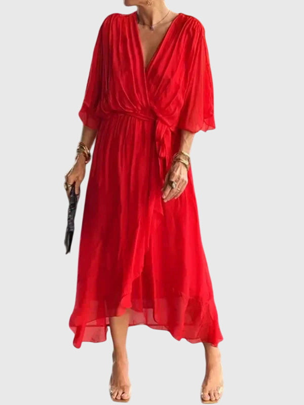 Arabella | Flowing V-Neck Midi Dress