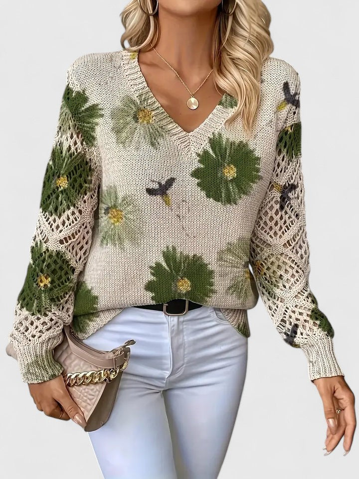 Aurélie | Elegant sweater with floral design