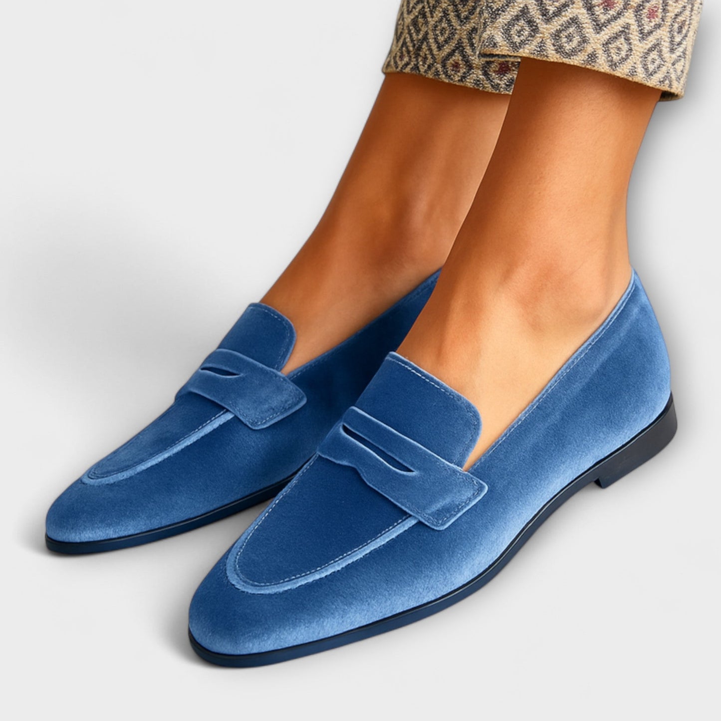 Genevieve | Velour Penny Loafers