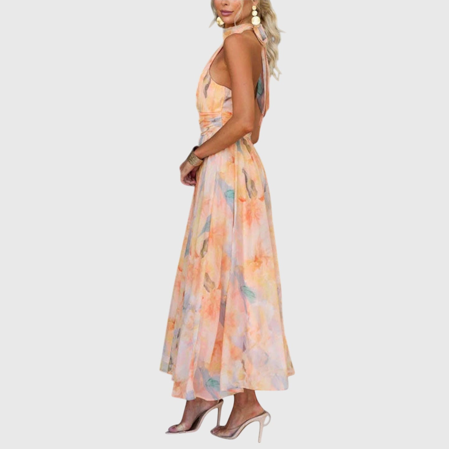 Sophia | Halterneck Watercolor Maxi