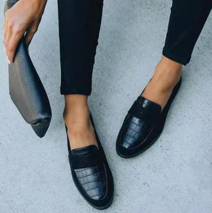 Elena | Orthopedic Croc-Textured Loafers