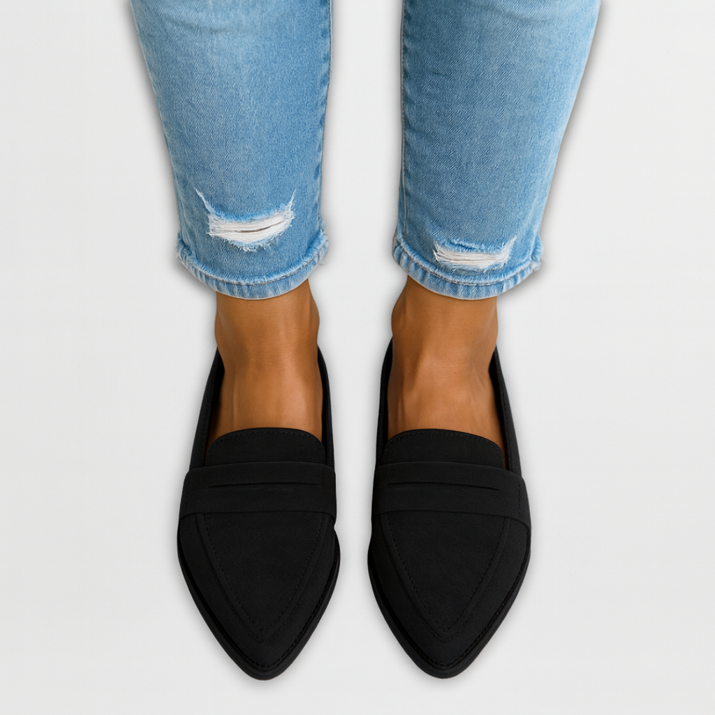 Evangeline | Pointed Suede Loafers