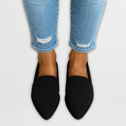 Evangeline | Pointed Suede Loafers