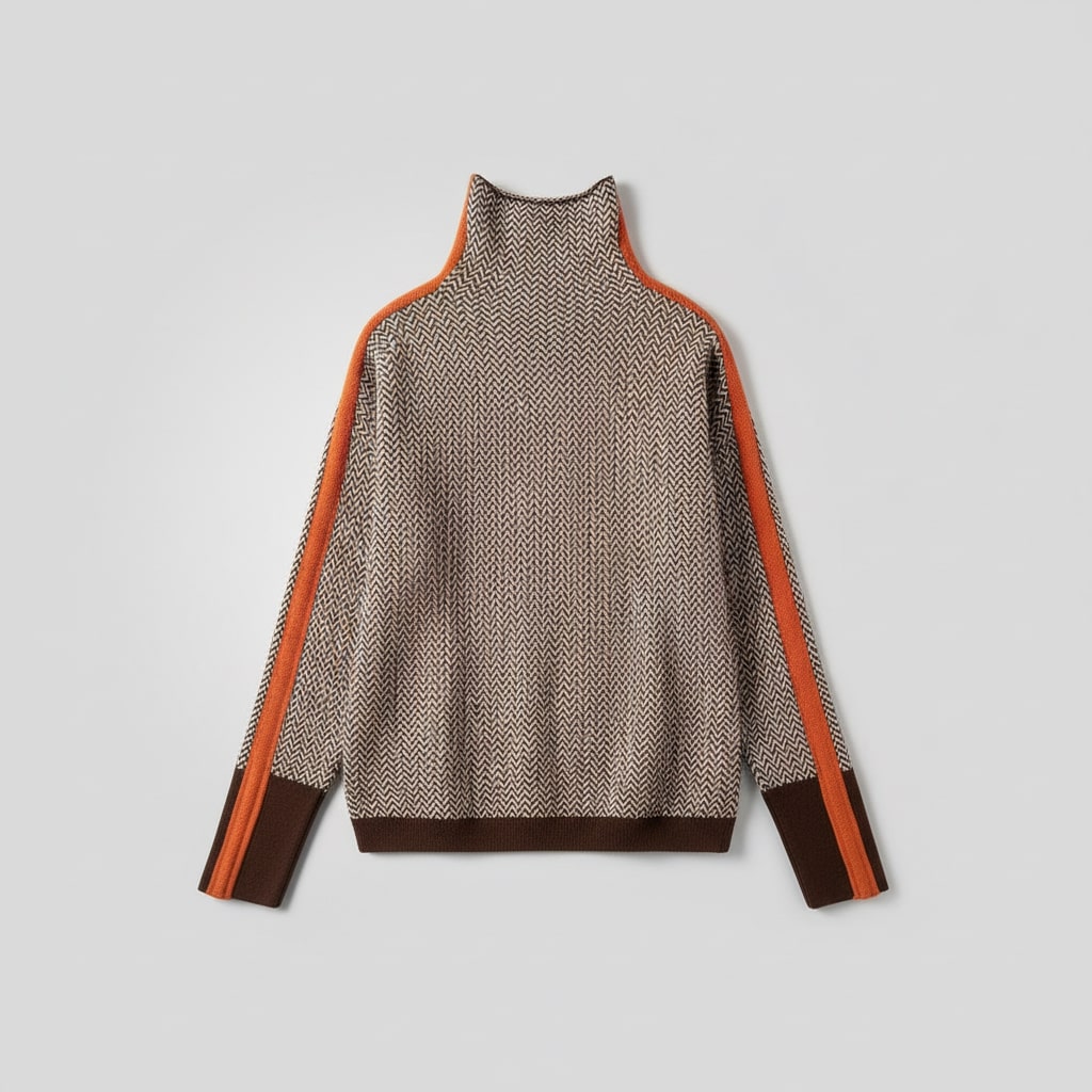 Sophia | Striped Contrast Turtleneck