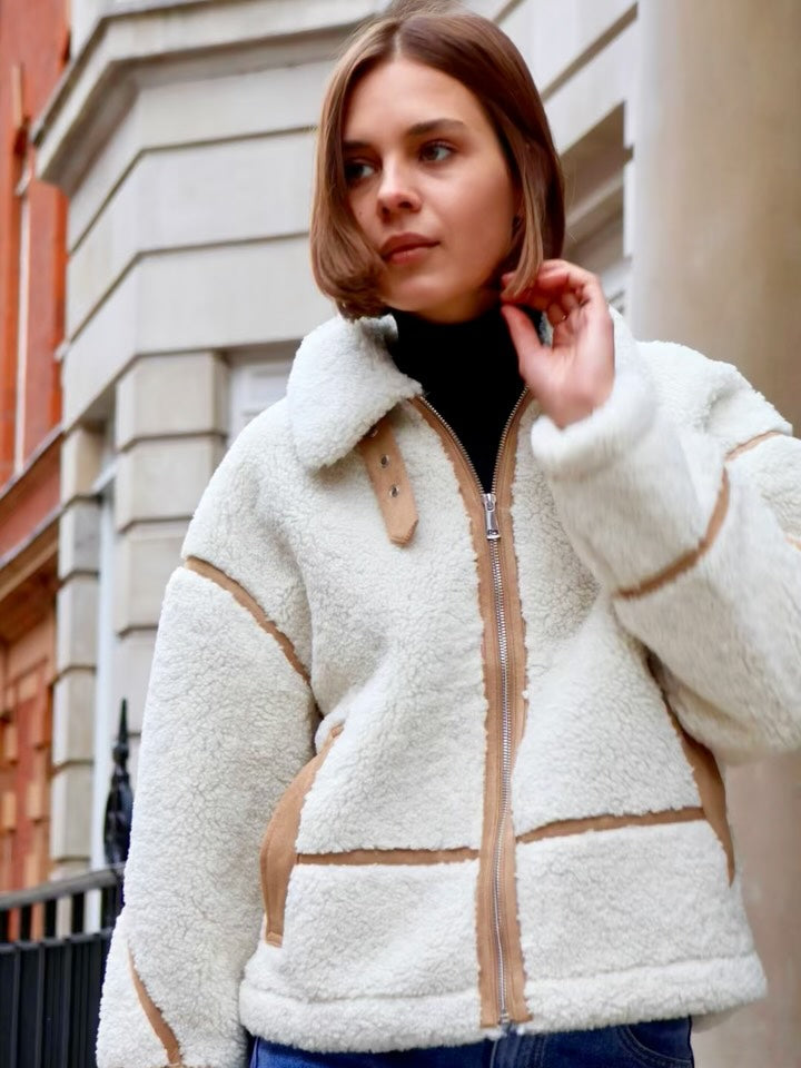 Iris | Contrast Shearling Jacket