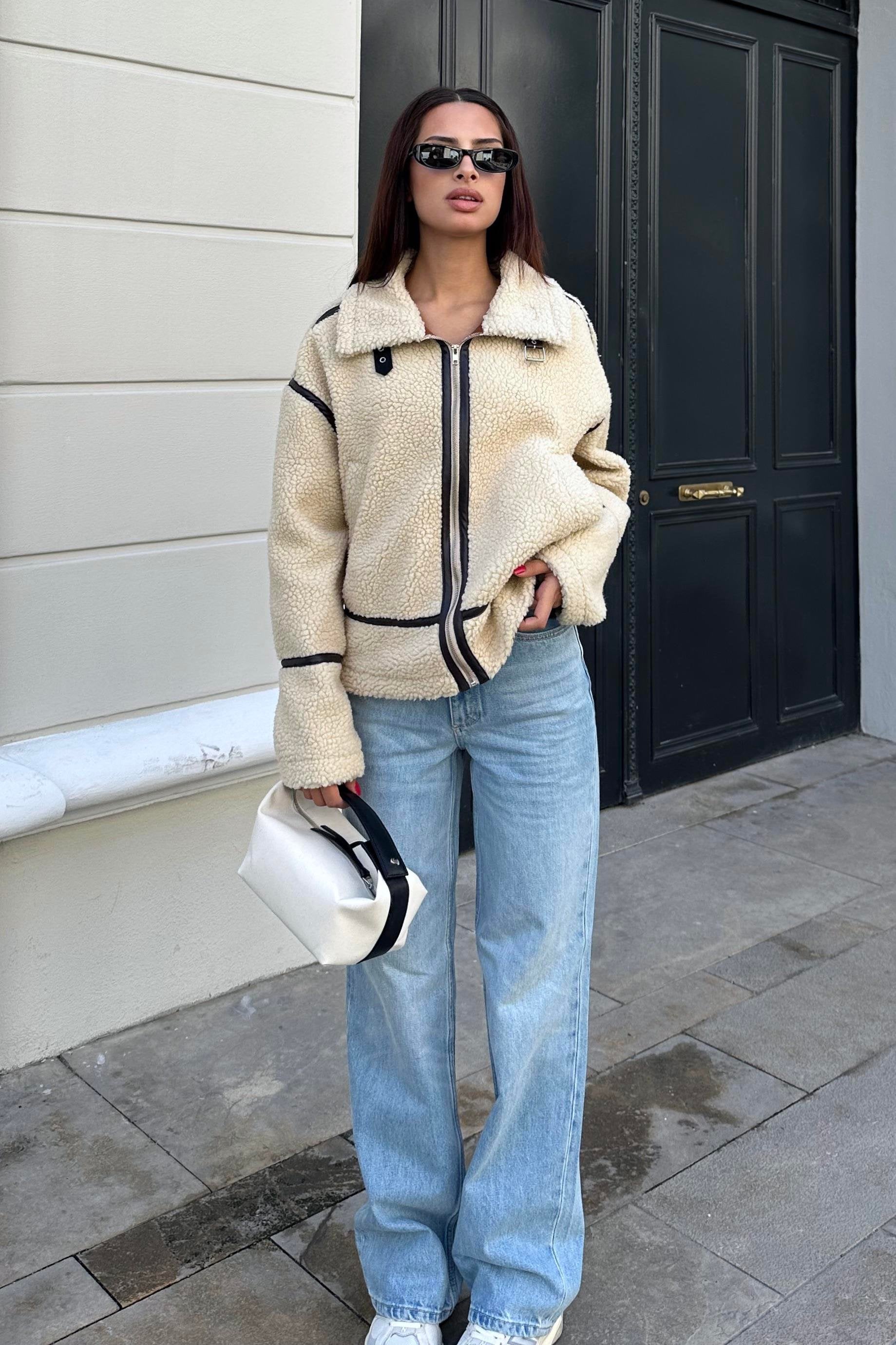 Iris | Contrast Shearling Jacket