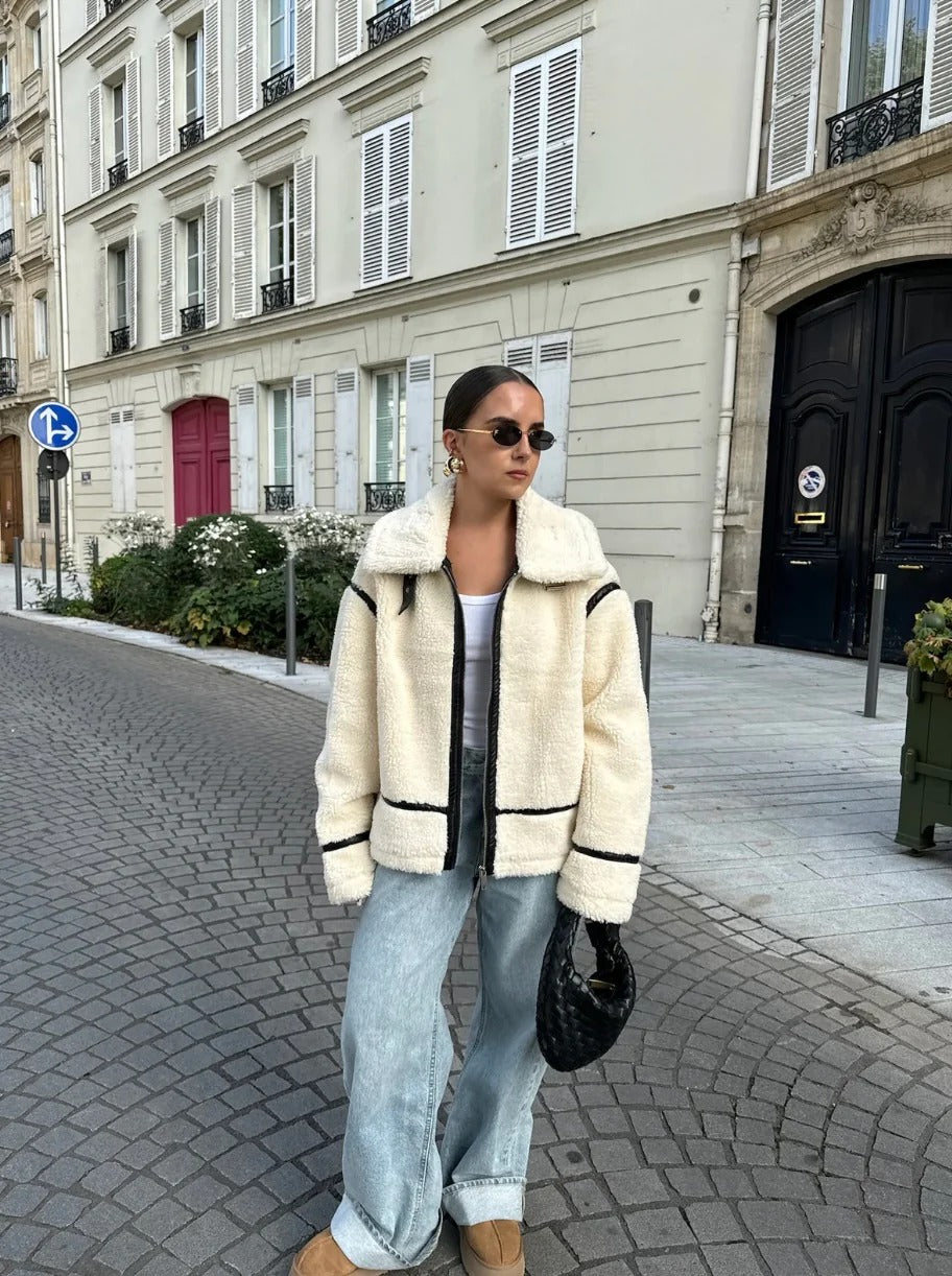 Iris | Contrast Shearling Jacket