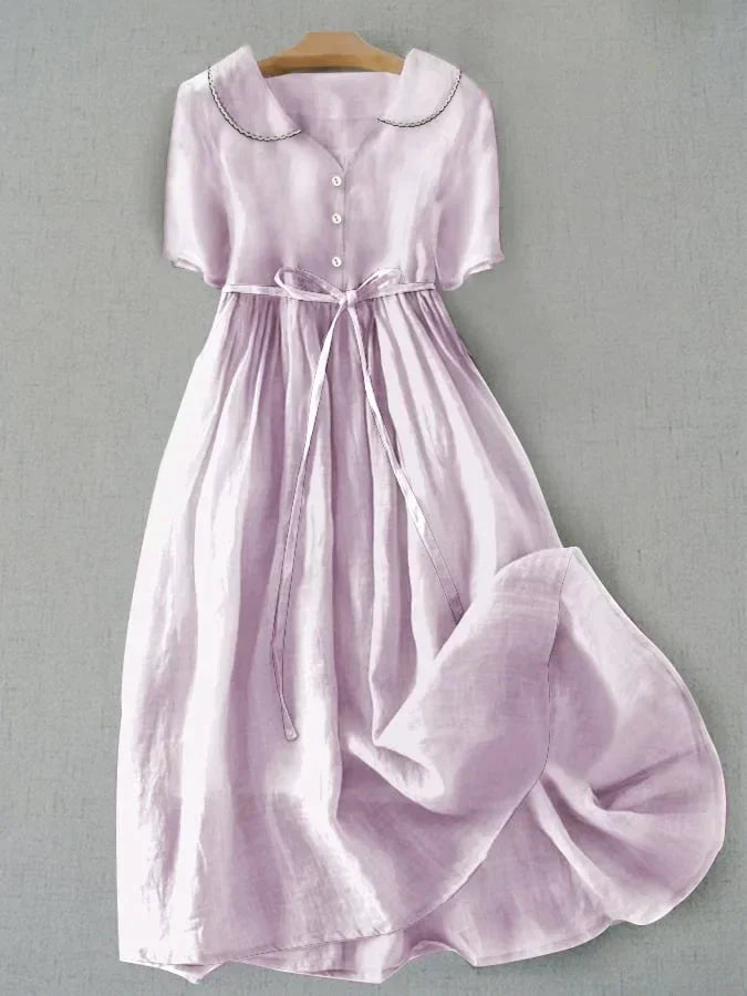 Celeste | Linen Waist-Tie Dress